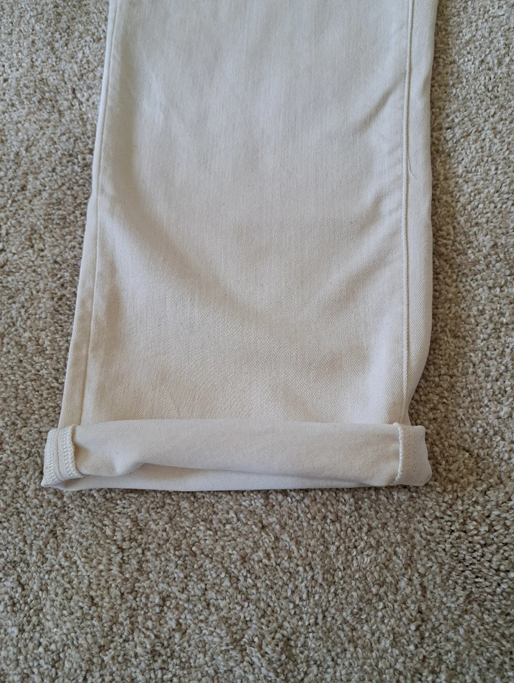 Santana Jeans Cropped Cream Denim Women's Size 16 Capri Stretch Pants - Picture 6 of 12